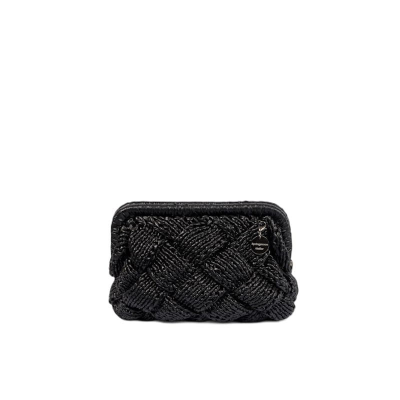Black Puzzle Luxury Metallic Crochet Handbag Black Puzzle Luxury Metallic Crochet Handbag - Image 1