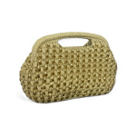 Handmade Raffia & Metallic Yarn Structured Bag