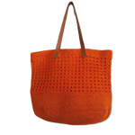 Springmoonatelier's Exclusive Endless Summer Raffia Handwoven Orange Bag