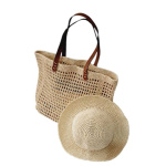 Summer Breeze Raffia Tote And Sun Hat Set