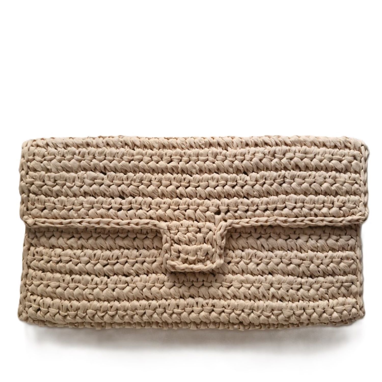 krem_c__zdan1 Handwoven Raffia Clutch Wallet – Natural & Black - Image 1