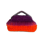 Handmade Two-Tone Velvet Statement Bag – Purple & Orange